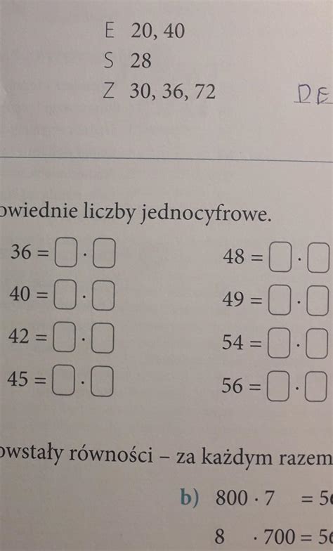 Wpisz W Okienka Odpowiednie Liczby Jednocyfrowe Brainly Pl