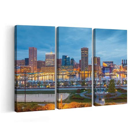 Baltimore Skyline Canvas Print Baltimore Skyline Wall Art Baltimore