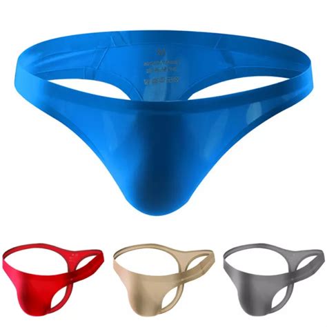 Men S Ice Silk Sexy G String Thong Briefs T Back Panties Soft Seamless