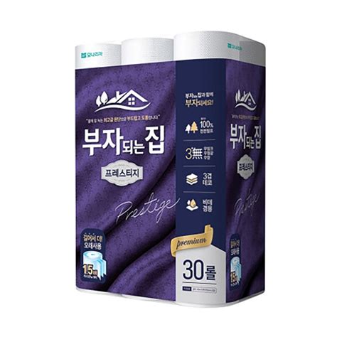 모나리자 부자되는집 프레스티지 천연펄프화장지 3겹 40m 30롤 홈플러스 택배배송