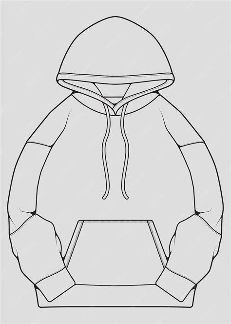 Premium Vector Hoodie Oversized Outline Drawing Vector Hoodie