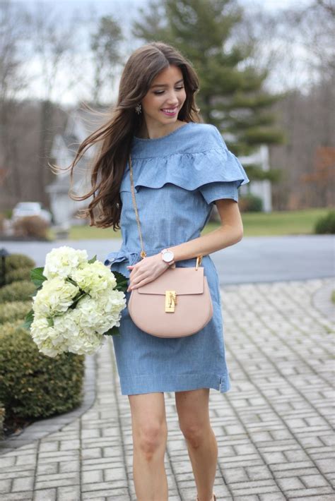 Chambray Ruffle Dress {spring Wardrobe Essential} Lace And Lashes