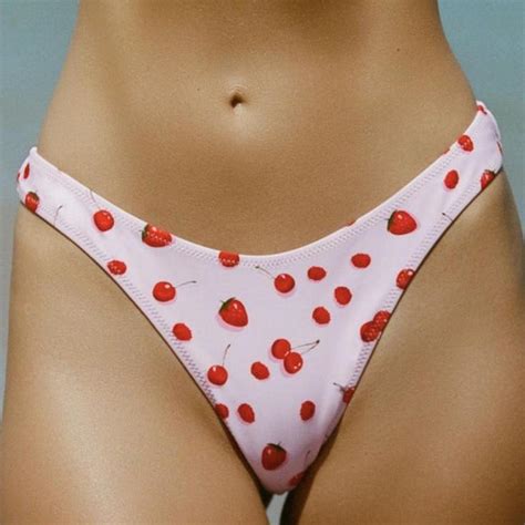 Glassons Pink Thong Bikini Bottom In Print Depop