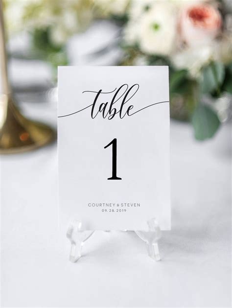 Wedding Table Numbers Printable Table Numbers Template Etsy