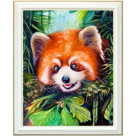 Broderie Diamant Panda Roux X Cm Animaux Lartera