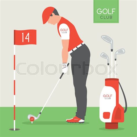 Golf Player Is Playing Golf Vector Stock Vector Colourbox