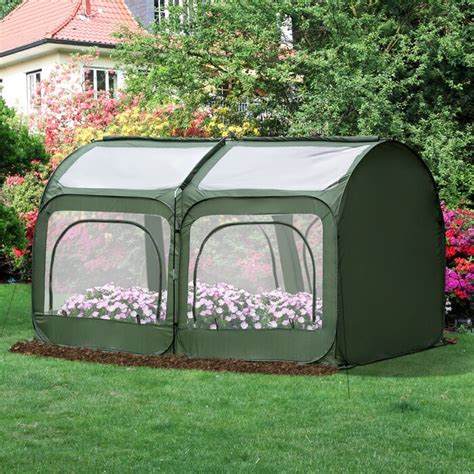 Outsunny 8 X 4 X 4 Portable Pop Up Mini Greenhouse With Zippered