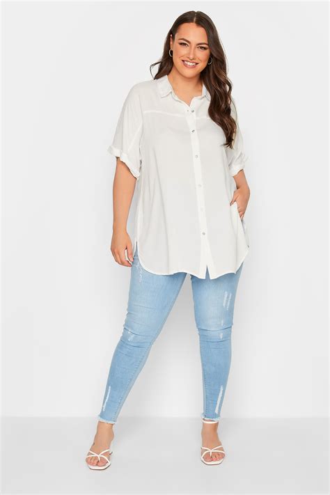 Yours Curve Plus Size White Short Sleeve Top Yours Clothing