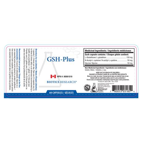 Gsh Plus Biotics Research Unytii Distribution De Suppléments Unytii Supplements