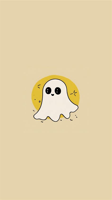 50 Aesthetic Ghost Phone Wallpapers 👻 Yellow Kawaii Halloween Lock