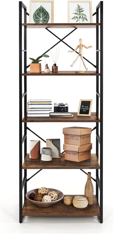 Buy Fencer Wire 5 Tier Free Standing Shelf 24 Inch Width Bookshelf