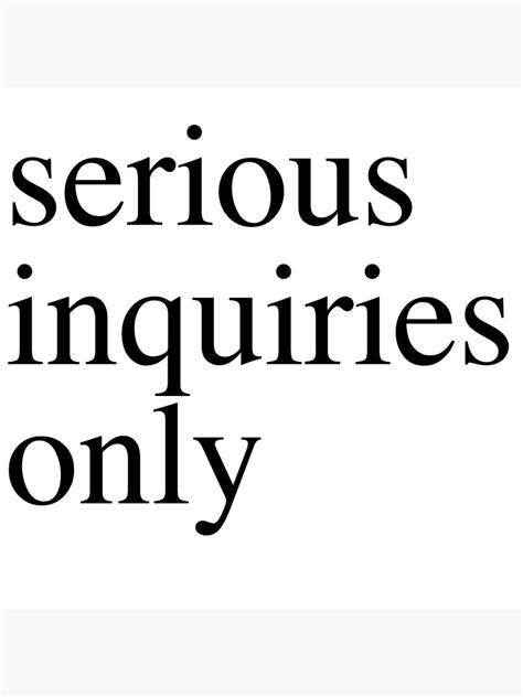 Serious Inquiries Only Canvas Print By Meapineapple Redbubble