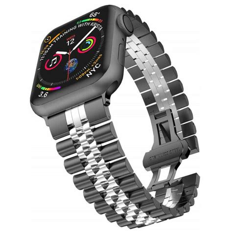 Apple Watch Ultra Jubilee Stalen Band Zwart Zilver Smartwatchbanden Nl