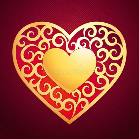 Icono De Oro Del Corazón Ilustración Del Vector Stock De Ilustración