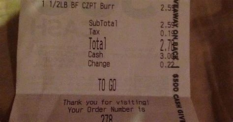 Taco Bell Receipt Imgur