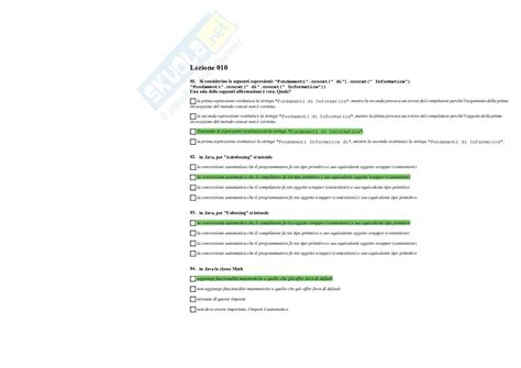 Paniere Linguaggi Di Programmazione Risposte Multiple