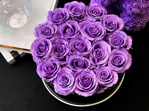 Forever Roses. Box with Preserved Lavender Roses in Miami , FL | Luxury ...