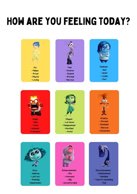 Inside Out 2 Emotion Check In Inside Out 2 Characters Etsy