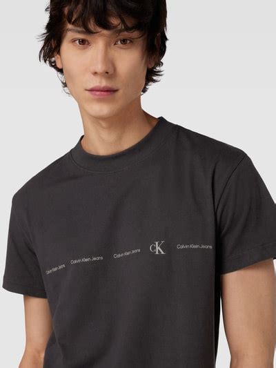 Calvin Klein Jeans T Shirt Mit Logo Print Black Online Kaufen