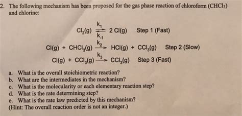 Solved The Following Mechanism Has Been Proposed For The Chegg