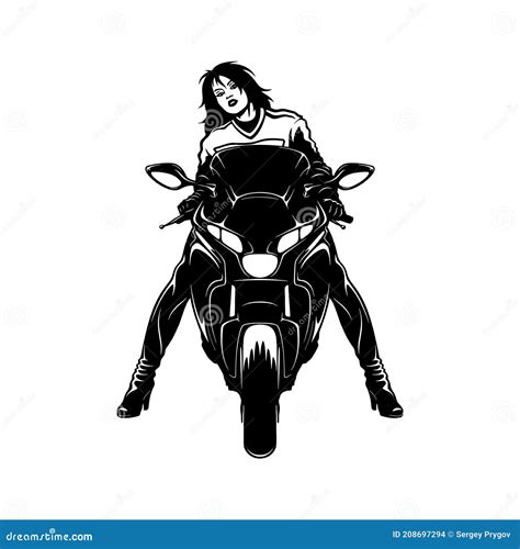 Girl And Sport Motorcycle Suberbike Super Bike Clipart Vector