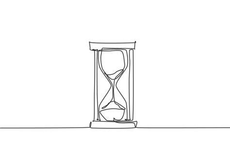 Premium Vector One Continuous Line Drawing Old Classic Hourglass Sand Glass For Showing