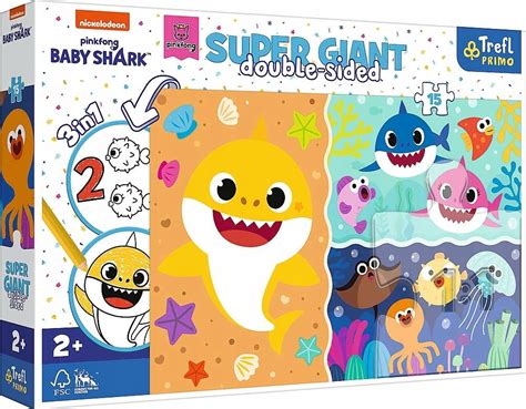 PUZZLE GIANT 3W1 MAŁY REKIN BABY SHARK 15 ELEM porównaj ceny