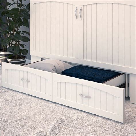 Bowery Hill Traditional Wood Queen Murphy Bed Chest In White EBay