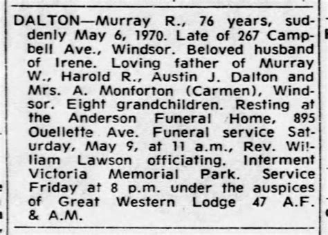 Murray Richard Dalton 1894 1970 Find A Grave Memorial