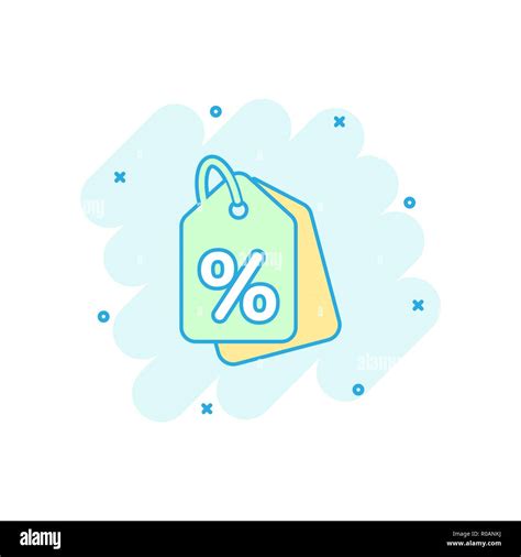 Vector Cartoon Discount Shopping Tag Icon In Comic Style Discount