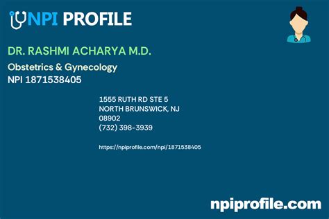 Dr Rashmi Acharya Md Npi 1871538405 Obstetrics And Gynecology In