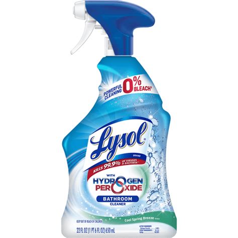 Lysol Bathroom Cleaner Spray For Cleaning And Disinfecting Bleach Free Contains Hydrogen