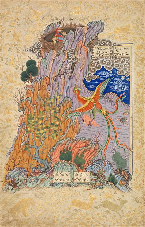 Zal Rescued By The Simurgh Drawing By Sadiqi Beg Fine Art America