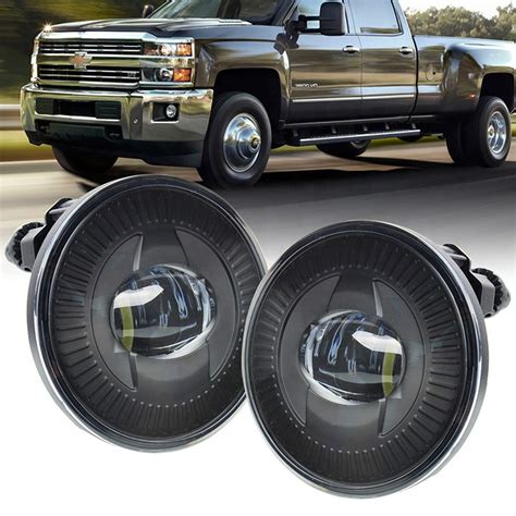 Black Chrome 2015 Chevy Silverado Led Fog Lights Round Led Auxiliary