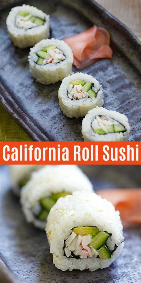 Homemade California Roll With Sushi Rice Crab Meat Avocado And