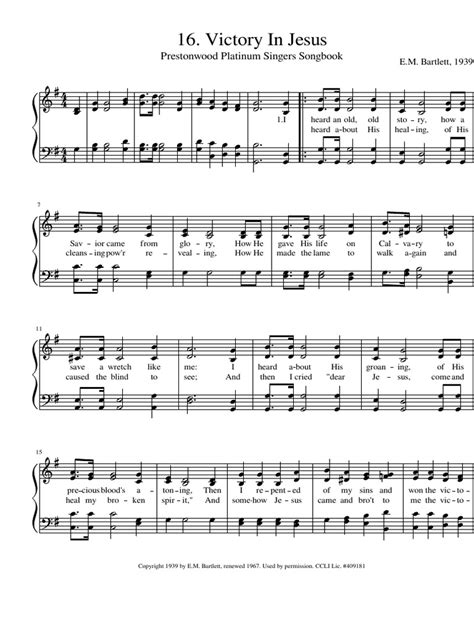 Victory in Jesus: Prestonwood Platinum Singers Songbook | PDF