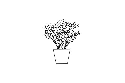 Flower Vase Outline Design Graphic By Tristaartstudio Creative Fabrica