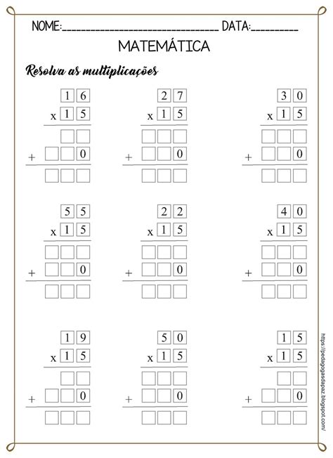 Atividades Multiplicação E Divisão 5 Ano EDUKITA