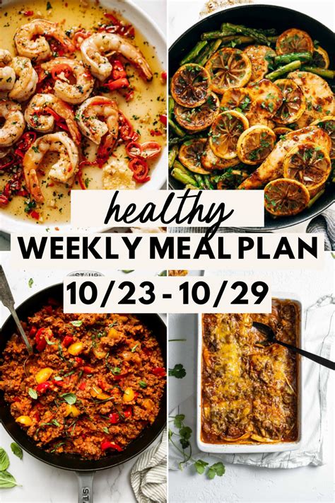 Healthy Weekly Meal Plan October Lowcalicious