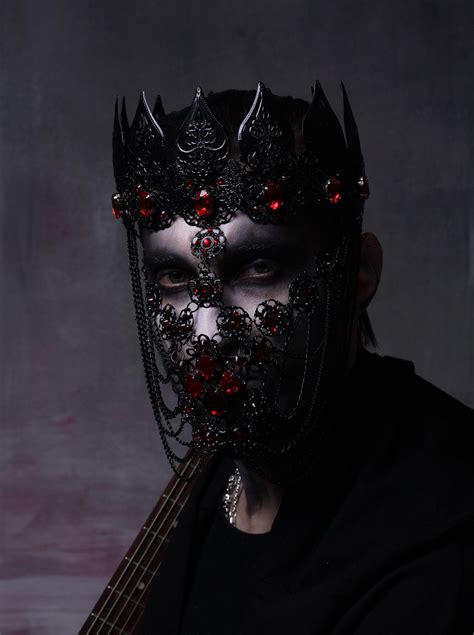 M Sk Crown Black Crown Black Gothic Crown Red Crown Face Etsy