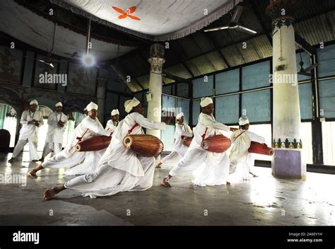 Bhokots Monks Performing The Sattriya Nritya Monastery Dance Of