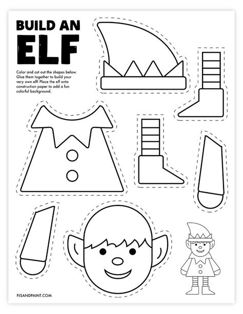 an elf cut out from paper with the words build an elf on it