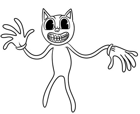 Cartoon Cat Coloring Page Cartoon Cat Drawing Vector