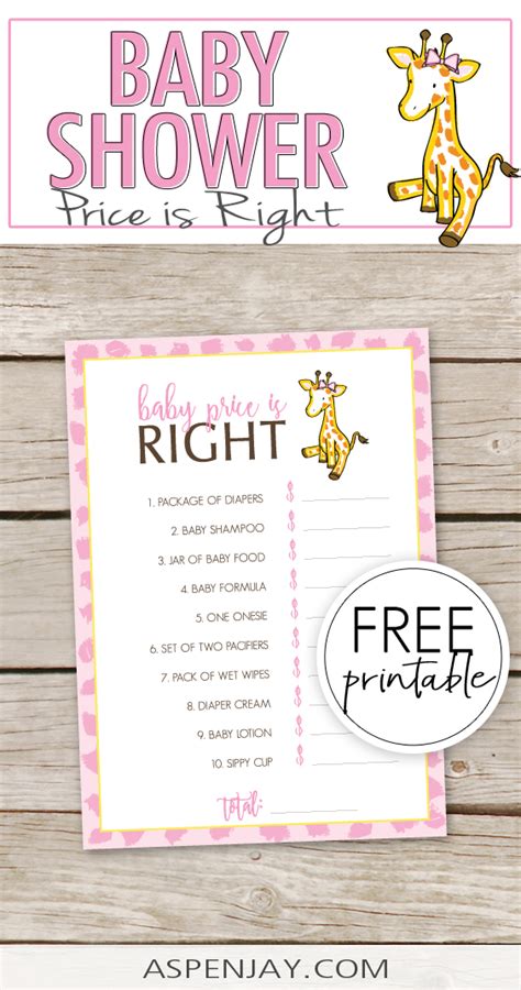 Price Is Right Baby Shower Game Free Printable Aspen Jay 48 Off