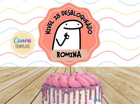 Flork Cake Topper Nivel Desbloqueado Feliz Cumpleaños Divertido