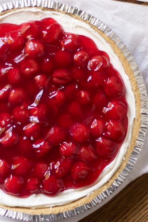 No Bake Cherry Cream Cheese Pie Gingham Glue