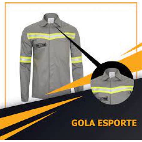 Camisa Cinza Eletricista NR10 ATPV 12 1 Risco 2 Refletivo CA 33451