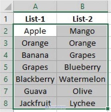 How To Compare Two Columns In Excel For Differences