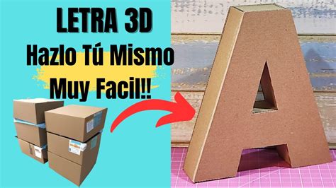 💞cÓmo Hacer Letra A 3d 💞cartón Diy Youtube