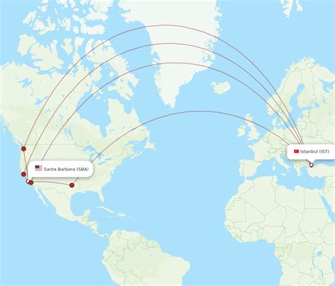 All Flight Routes From Santa Barbara To Istanbul SBA To IST Flight